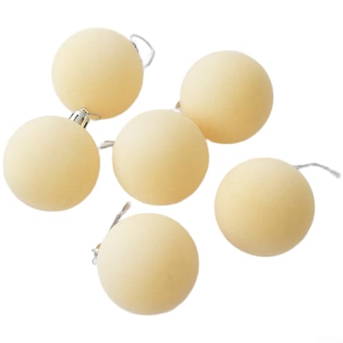 Kunststoff-Weihnachtskugel-Ornamente mit Beflockung zum Aufhängen an Bäumen, zeigt ein modernes Design und Konstruktion für die Weihnachtszeit (H) von Allthingstore