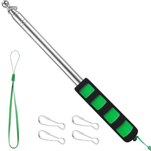 Leichter Teleskop-Fahnenmast mit Clip für Flaggen und Banner im Außenbereich (grün) von Allthingstore