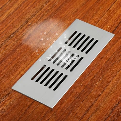 Lüftungsgitterabdeckung aus Aluminiumlegierung für Schrank- und Kleiderschrank-Lüftungsschlitze, rechteckige Form mit widerstandsfähigem Material (60 x 150 mm) von Allthingstore
