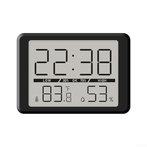 Magnetischer Mini-Wecker mit Umweltsensoren für jede Wohnung oder Kühlschrank (schwarz) von Allthingstore