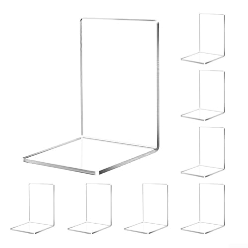 Mehrzweck-Buchstützen aus transparentem Acryl für effektive Organisation, 8 Stück von Allthingstore