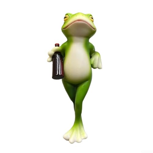 Mini Frosch Harz für kleine Pflanzen wasserdichte Gartenfigur Charmante Outdoor Dekoration für Terrasse, Balkon, Büro und Garten (Nehmen Sie die Flasche) von Allthingstore