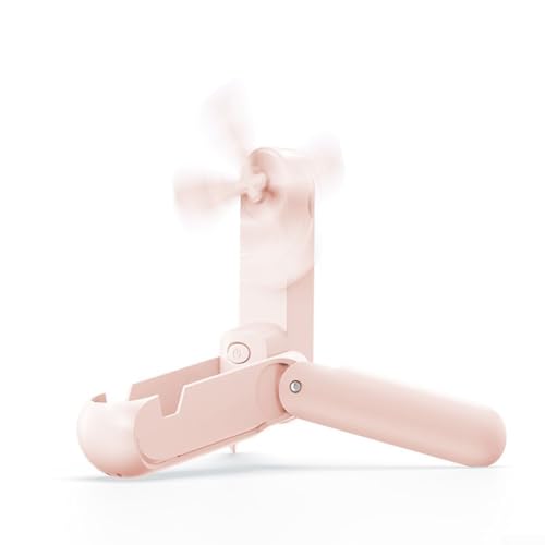 Mini-Handventilator mit integrierter Taschenlampe für den Außenbereich und Stromausfälle (Rosa) von Allthingstore