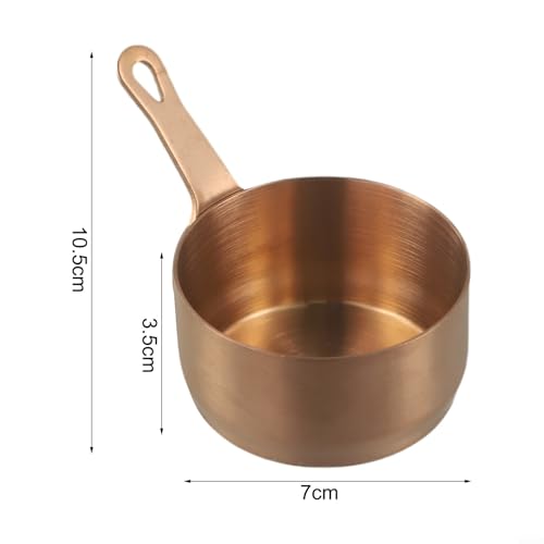 Mini-Saucenpfanne aus Edelstahl, 100 ml, mit Loch zum Aufhängen und glattem Rand, entworfen zum Erhitzen von Milch, Kaffee und Kochen von Saucen (Bronze L) von Allthingstore