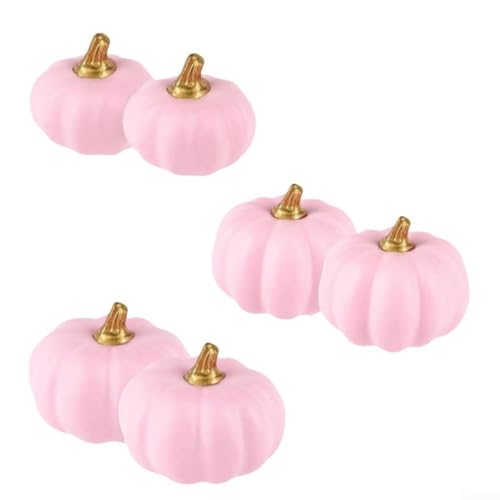 Mini-Schaumstoff-Kürbis-Kollektion in mehreren Größen mit strukturierten Oberflächen und lackierten Kunststoffstielen, für Ernte, Halloween und Thanksgiving Dekorationen (6 Stück) von Allthingstore
