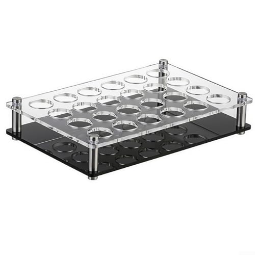 Moderner Acryl-Tablett-Halter für Gläser für Zuhause, Bars, Küchen, Partyeinrichtungen (24 Löcher) von Allthingstore