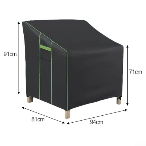 Möbelabdeckungen aus 210D-Oxford-Gewebe, 2 Stück, für Sitzschutz im Freien (81 x 94 x 71/91 cm) von Allthingstore