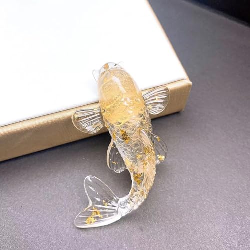 Natürliche Kristall-Koi-Fisch-Dekoration, stilvolle Dekoration für Schreibtisch und Auto (14) von Allthingstore