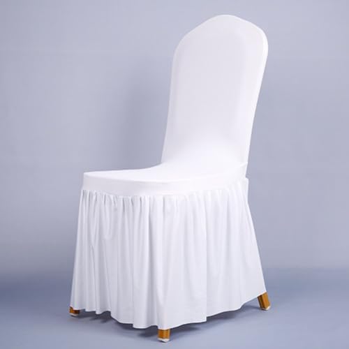 Oxford Rock Stuhlhusse für Hochzeiten Bequeme Passform mit elastischem Saum (Weiß) von Allthingstore
