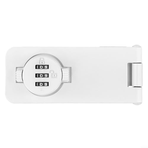 Passwort Zahlenschloss Bolzenriegel für Schiebetüren, für Schubladen, Aktenschränke mit Zinklegierung und verdeckten Installationsschrauben (Weiß, 11,4 cm) von Allthingstore