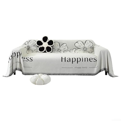 Pflegeleichtes Sofa-Handtuch für den täglichen Schutz, dehnbarer Stoff, passend für die meisten Standard-Sofas (Happy Flowers) von Allthingstore