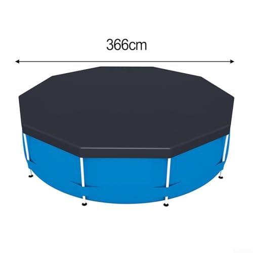 Praktische PVC-Poolabdeckung für runde Pools schützt vor Schmutz und hält die Wassertemperatur (366 cm) von Allthingstore