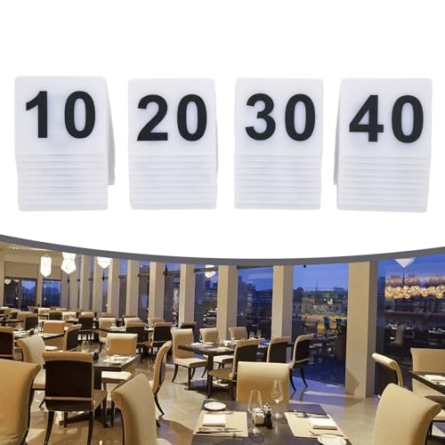 Restaurant Acryl Tischnummernschilder fette schwarze Zahlen auf weißem Hintergrund für Service-Effizienz (gelb) von Allthingstore