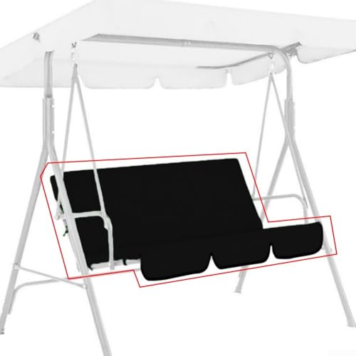 Robuste Garten-Schaukelstuhl-Abdeckung aus 190T silberbeschichtetem Stoff, passend für alle Outdoor-Sitzgelegenheiten (schwarz) von Allthingstore