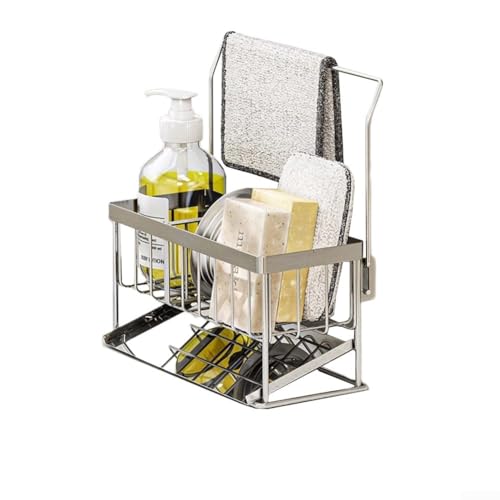 Rostbeständiger Edelstahl-Küchenspüle-Organizer, perfekt für die Maximierung des Platzes in engen Umgebungen (Stoffregal) von Allthingstore