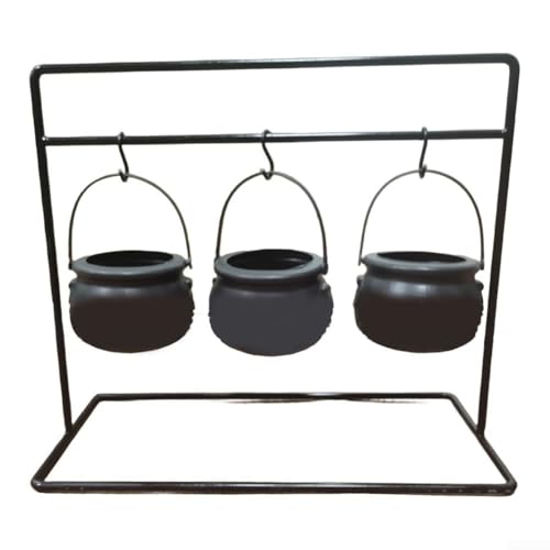 Rostbeständiges Halloween-Kessel-Set mit Hängeregal, Hexentopf Süßigkeitenschalen für gruselige Innen- und Außendekoration (3) von Allthingstore