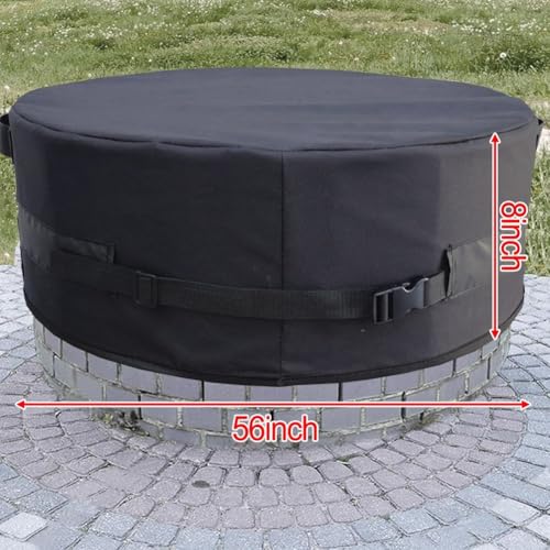 Runde Ofenabdeckung für den Außenbereich, 600D, wasserdichter Schutz für Bodenöfen, verstellbares Design für starken Windwiderstand (142 x 20 cm) von Allthingstore