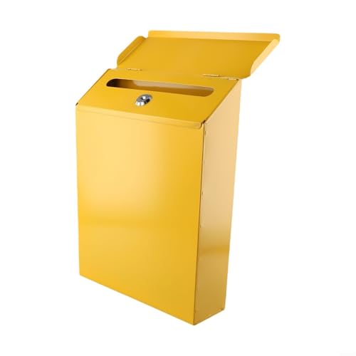 Rustikaler Wandbriefkasten mit 2 Schlüsseln, perfekt zum Schutz Ihrer Post und zur Verschönerung der Dekoration (gelb) von Allthingstore