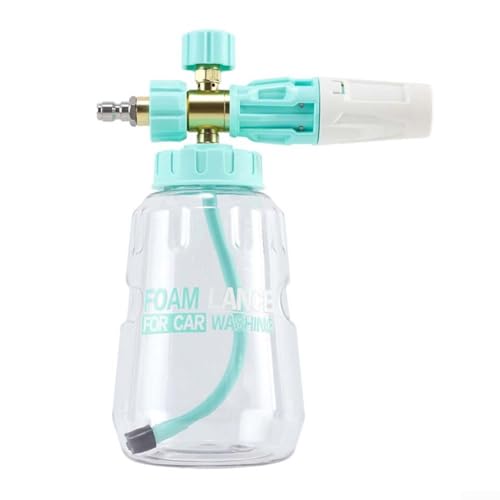 Schaumkanne Schneeschaumlanze mit 1 l Fassungsvermögen, verstellbarem Sprühwinkel 0 - 45 Grad, 360 Grad drehbar, und Wasserschaumverhältnis-Einstellknopf (mintgrün) von Allthingstore