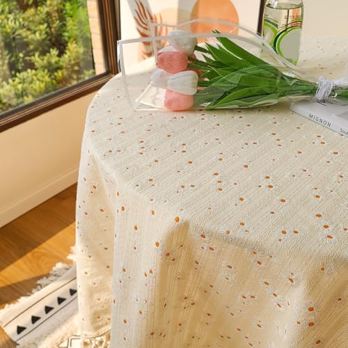 Schicke Tischdecke aus Baumwolle und Polyester mit Quasten für anspruchsvolle Tischdekoration (B) von Allthingstore