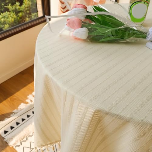 Schicke Tischdecke aus Baumwolle und Polyester mit Quasten für anspruchsvolle Tischdekoration (D) von Allthingstore