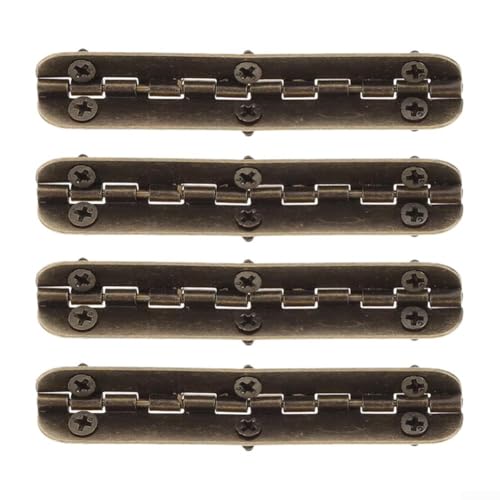 Schranktürscharniere aus Zinklegierung, 180 Grad, für Schmuckschatullen mit 6 Löchern für sichere Installation, 4 Stück von Allthingstore