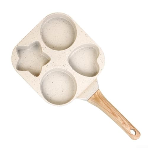 Schwere Eisen-Antihaft-Pfanne zum gleichzeitigen Kochen von vier Eiern oder Pfannkuchen (beige) von Allthingstore