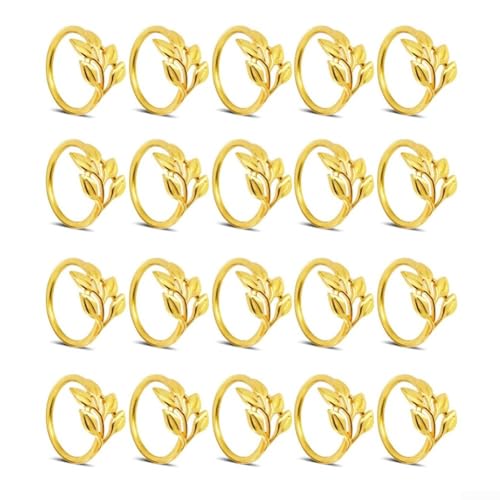 Serviettenringe aus Metall, Blatt-Design, für Tischdekoration, Serviettenhalter, geeignet für elegante Abendessen, Hochzeiten und besondere Anlässe, 20 Stück Serviettenringe aus Metall, Blatt-Design, für Tischdekoration, Serviettenhalter, geeignet für elegante Abendessen, Hochzeiten und besondere Anlässe, 20 Stück von Allthingstore