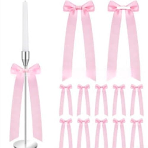 Set mit 12 Schleifenbändern für Kerzen für Halloween und Weihnachten, um Kerzenhalter zu verschönern und anspruchsvolle Tafelaufsätze zu kreieren (schwarz) von Allthingstore