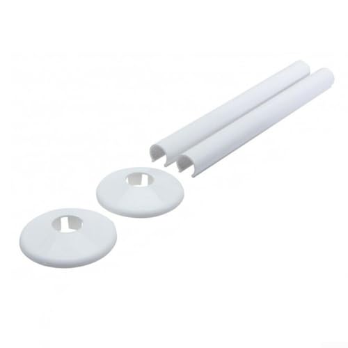 Set mit 2 verchromten Rohrabdeckungen für 15 mm Heizkörperrohre in Ihrem Badezimmer (weiß) von Allthingstore