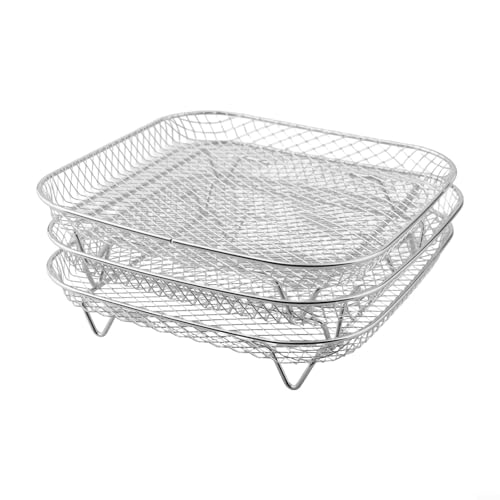 Set mit 3 Edelstahlrosten für Luftfritteusen zur Optimierung Ihres Kocherlebnisses von Allthingstore
