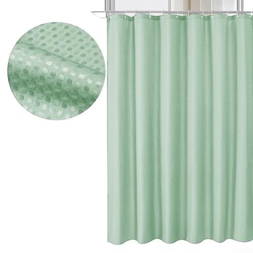 Textil für Duschvorhang Set mit 12 Haken wasserdicht und pflegeleicht (hellgrün) von Allthingstore