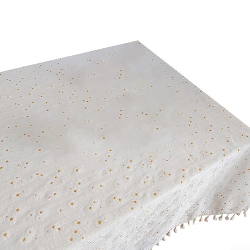 Tischdecke mit Gänseblümchen-Motiv, für Innen- und Außenbereich, Baumwoll-Mischgewebe mit elegantem Blumenmuster (140 x 200 cm) von Allthingstore