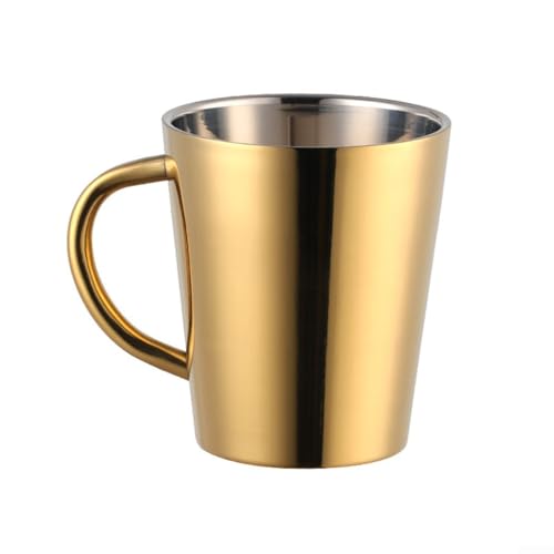 Tragbarer und leichter 300 ml Edelstahlbecher mit isoliertem Design für den täglichen Pendler oder Spaß im Freien (Gold) von Allthingstore