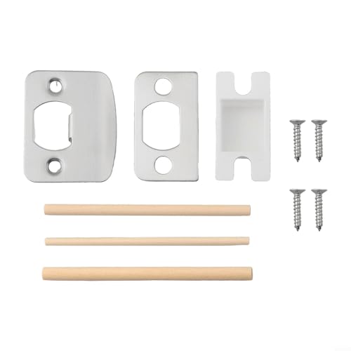 Türschloss-Schließblech-Set mit Distanzscheibe zur Reparatur von Riegelproblemen und Türsicherheit (Silber) von Allthingstore