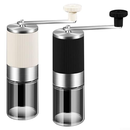 Verstellbare konische Kaffeemühle, manuelle Kaffeemühle, perfekt aus Edelstahl für verschiedene Brühbedürfnisse (weiß) von Allthingstore