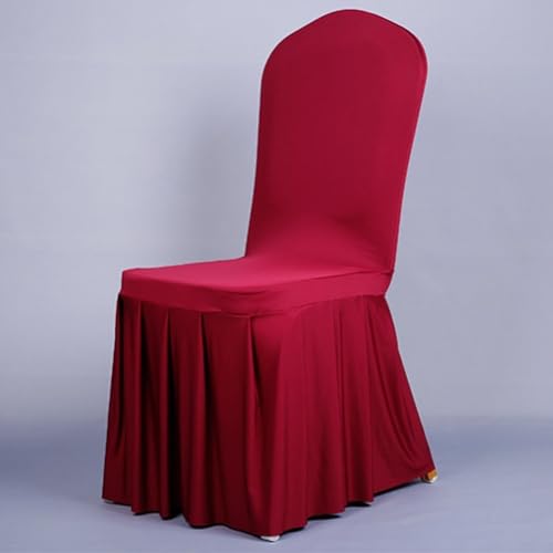 Verwandeln Sie Ihren Veranstaltungsort mit stilvollen, dehnbaren Bankettstühlen, die mit weichem Material bezogen sind, das sicher sitzt (Weinrot) von Allthingstore
