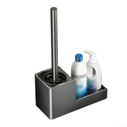 WC-Bürstenhalter mit Wandregal zur praktischen Aufbewahrung im modernen Badezimmer (grau) von Allthingstore