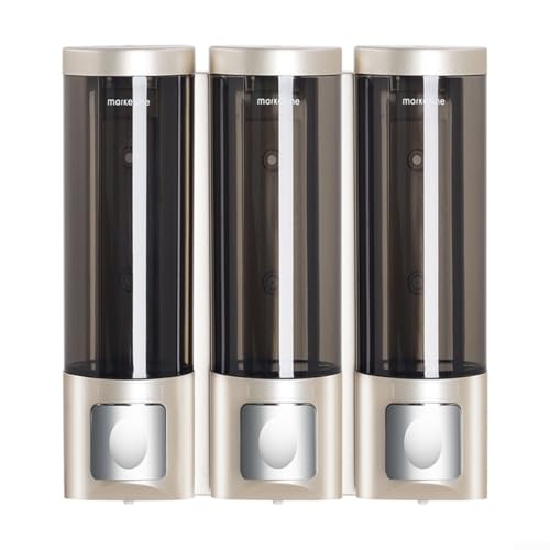Wandmontierter Dreifach-Pump-Seifenspender für Duschgel, Shampoo, Conditioner, auslaufsichere Flaschen mit transparenten Fenstern, ABS-Kunststoff-Konstruktion für langfristige Nutzung () von Allthingstore