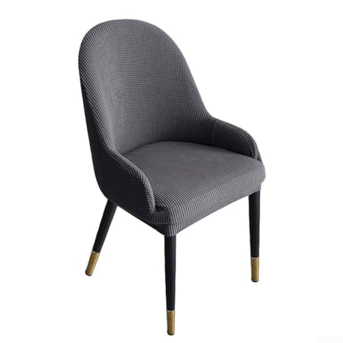 Weicher und bequemer Samt-Stuhlbezug, passend für runde Designs, perfekt für Flecken- und Kratzschutz (mittelgrau) von Allthingstore