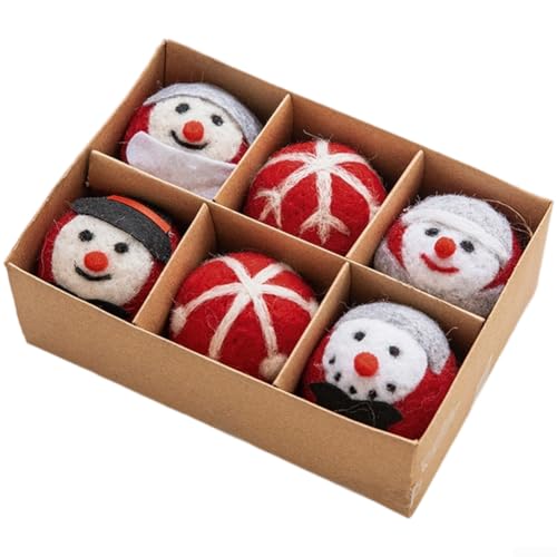 Weihnachtliches Wollfilz-Ornament-Set inklusive hängender Schneeflocke, Baum und Kugel-Dekorationen für den Heimgebrauch (F) von Allthingstore