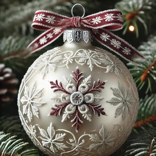 Weihnachts-Schneeflocken-Hängeornament aus Acryl, entworfen für Fenster, Baum, Tür, Wand, zur Verschönerung für festliche Feiertagsdekorationen (H) von Allthingstore