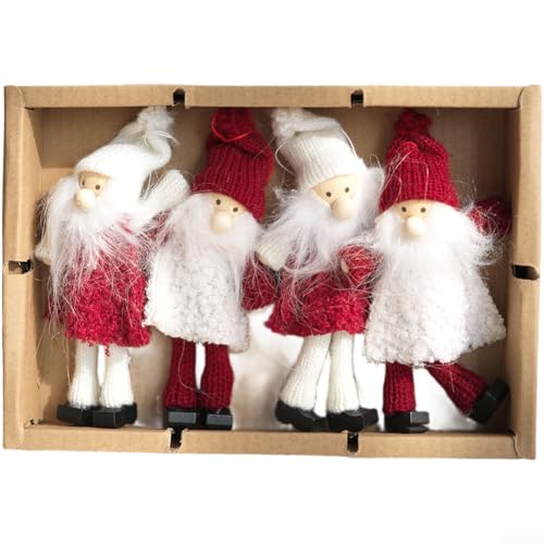 Weihnachtsbaum-Hängeornament aus Filz mit Weihnachtsmann-Cartoon, kein Gesicht, Urlaubsdekoration (C) von Allthingstore