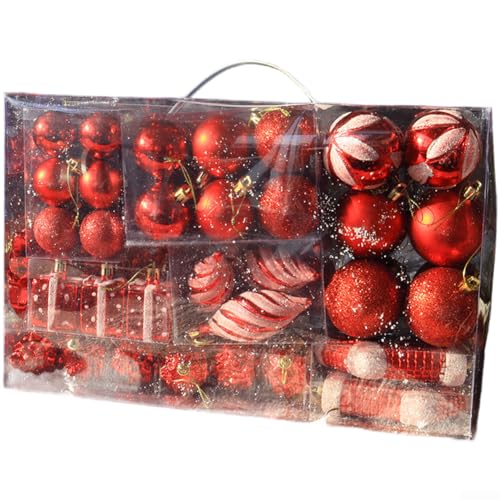 Weihnachtsbaumschmuck aus Kunststoff, Kugeln und Girlande, für Feiertagsdekoration und Veranstaltungsanzeige, 72 Stück (A) von Allthingstore
