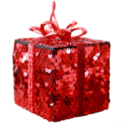 Weihnachtsdekoration, Schaumstoff-Geschenktüten, Ornamente für Baum und Tischplatte mit Kunststoffmaterial und Pailletten-Design (rot) von Allthingstore