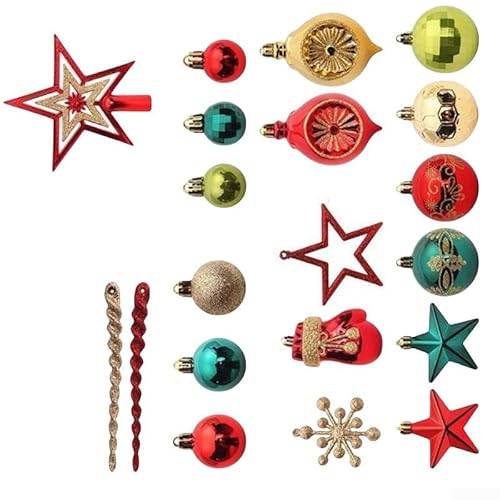 Weihnachtskugel-Set, 78 Stück, 108 Stück, hängende Kugeln für den Weihnachtsbaum und Tischdekoration, geeignet für saisonalen festlichen Gebrauch (78 Stück) von Allthingstore
