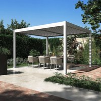 bellavista - Home & Garden® Pergola Lamellen-Pavillon "Oasis" 360 x 400 cm, Aluminium, weiß von bellavista