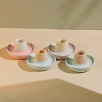 Handgegossene Umweltfreundliche Zweifarbige Pastell-Jesmonit-Kerzenhalter/Kerzenhalter Bunte Haushaltsware von AllumeeHome