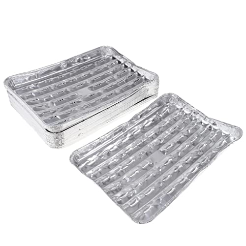 20 Stück Einweg-Grillschalen aus Aluminiumfolie, 34 x 22 x 2,4 cm, Grillpfannen mit Ablauflöchern zum Kochen von Lebensmitteln im Freien 20 Stück Einweg-Grillschalen aus Aluminiumfolie, 34 x 22 x 2,4 cm, Grillpfannen mit Ablauflöchern zum Kochen von Lebensmitteln im Freien von AlluraPet