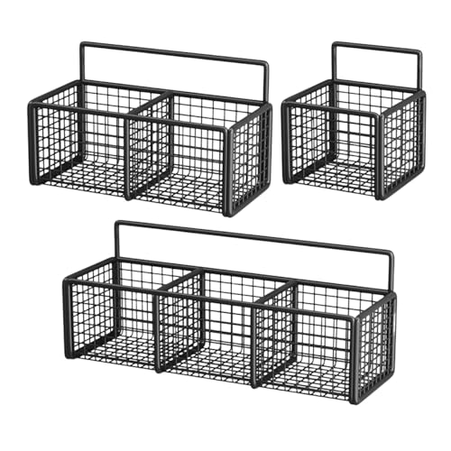 3 Stück Wandmontierter Gemüse-Aufbewahrungskorb, Eisenregal, Organizer, Obstdrahtkorb für Küche, Arbeitsplatte von AlluraPet